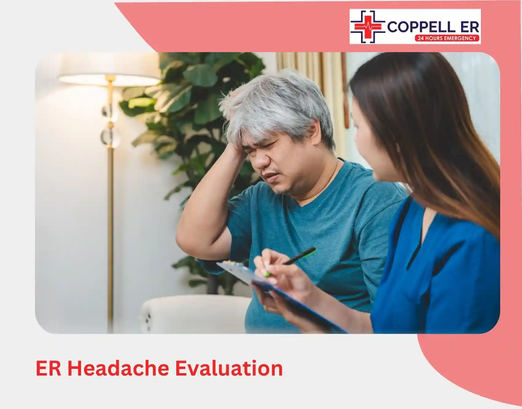 Emergency room evaluation and CT scan for severe headache